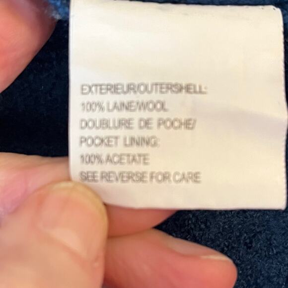 Hilary Radley Wool Swing Coat Womens Large Teal Blue Short Boxy Fit Lady Jacket - Picture 7 of 10